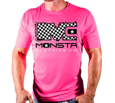 BREAST CANCER CHECKERS POLYDRI S/SLEEVE 142 - Monsta Clothing Australia