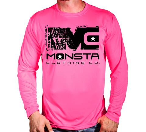 BREAST CANCER POLY L/SLEEVE 107 - Monsta Clothing Australia